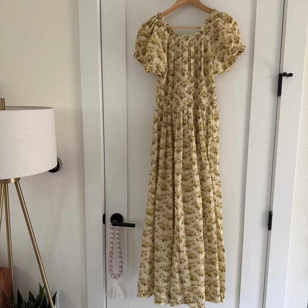 NWT / Doen Ashlynn Dress in Citron Rosier Floral - Picture 4 of 8